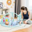 Baby Activity Play Piano Gym Mat with 5 Hanging Sensory Toys-Blue Online