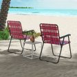 2 Pieces Folding Beach Chair Camping Lawn Webbing Chair-Red Hot on Sale