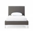 Twin Size Dark Grey Upholstered Faux Leather Bed Frame Sale