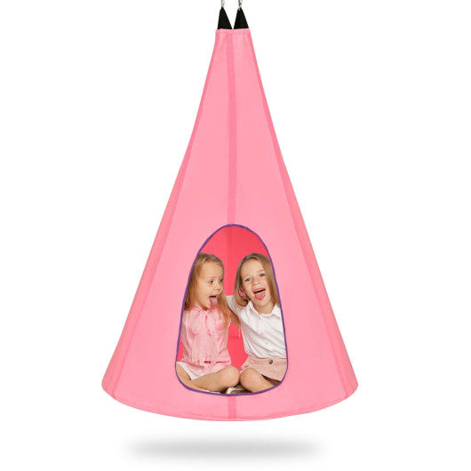 32 Inch Kids Nest Swing Chair Hanging Hammock Seat for Indoor and Outdoor-Pink Online Sale