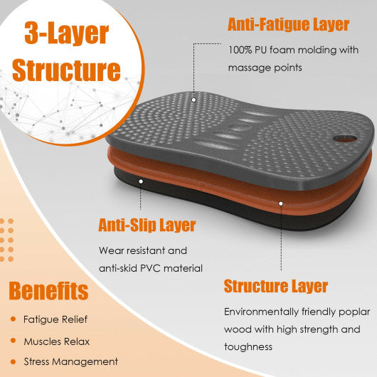 Portable Anti-Fatigue Balance Board with Raised Massage Points for Office-Black Online