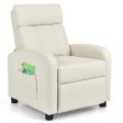 Ergonomic PU Leather Kids Recliner Lounge Sofa for 3-12 Age Group-White Online now