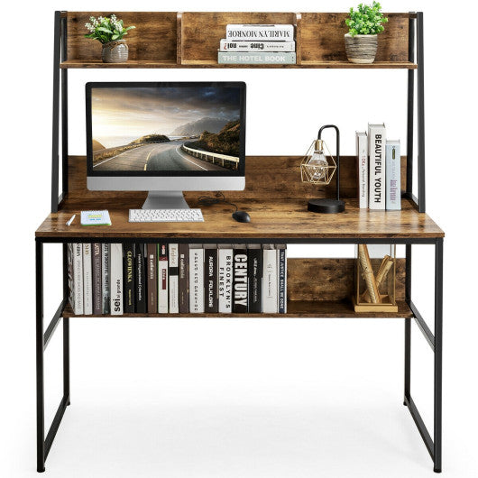 47-Inch Computer Desk Writing Study Table Workstation-Rustic Brown Online now