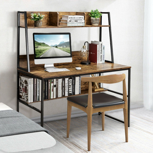 47-Inch Computer Desk Writing Study Table Workstation-Rustic Brown Online now