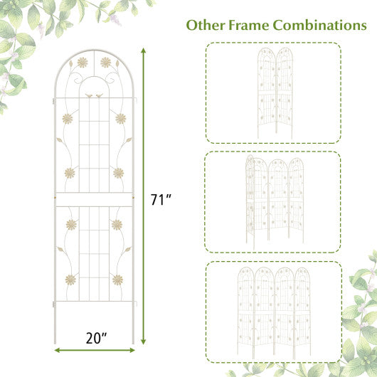 2 Pack 71 x 20 Inch Metal Garden Trellis Rustproof Plant Support for Climbing Plants-White Discount