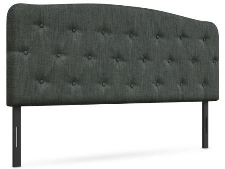 Faux Linen Headboard with Adjustable Heights-Dark Gray on Sale