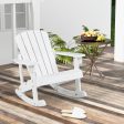 Outdoor Wooden Kid Adirondack Rocking Chair with Slatted Seat-White For Sale