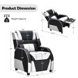 Kids Youth PU Leather Gaming Sofa Recliner with Headrest and Footrest-White Discount