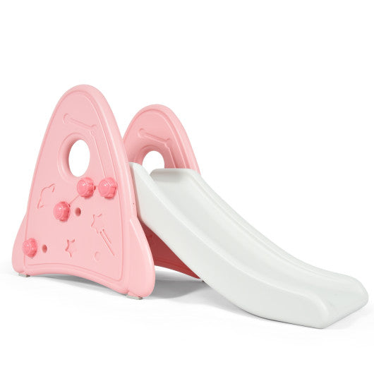 Freestanding Baby Slide Indoor First Play Climber Slide Set for Boys Girls -Pink on Sale