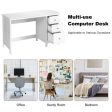 3-Drawer Home Office Study Computer Desk with Spacious Desktop-White Online Sale