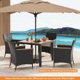 5 Pieces Patio Dining Table Set for 4 with Umbrella Hole Supply