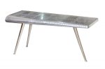 56  Silver Aluminum Three Leg Console Table Online Sale