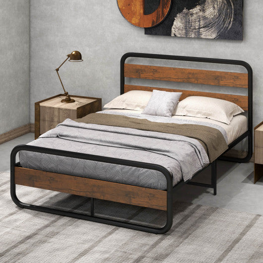 Arc Platform Bed with Headboard and Footboard-Full Size Online Hot Sale