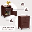 2-Tier Accent Table with Spacious Tabletop-Espresso Supply