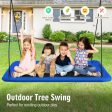 60 Inches Platform Tree Swing Outdoor with  2 Hanging Straps-Blue on Sale