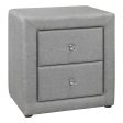 21  Gray Linen Blend Two Drawer Nightstand Discount