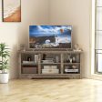 58 Inch TV Stand with 6 Open Storage Shelves for TVs up to 65 Inches-Gray Online