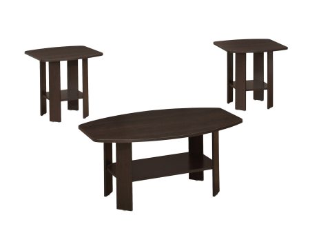 Set of Three 36  Brown Coffee Table With Shelf Online now