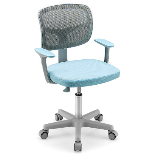 Adjustable Desk Chair with Auto Brake Casters for Kids-Blue Online Hot Sale