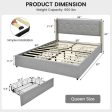 Bed Frame Mattress Foundation with 4 Storage Drawers Cheap