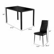 5 Pieces Metal Frame and Glass Tabletop Dining Set Fashion