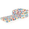 2-in-1 Convertible Kids Sofa with Velvet Fabric-Multicolor Online Sale