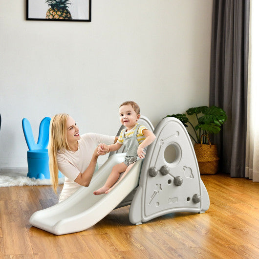 Freestanding Baby Slide Indoor First Play Climber Slide Set for Boys Girls -Gray on Sale