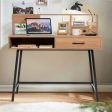 42-Inch Vanity Desk with Tabletop Shelf and 2 Drawers-Natural Online Hot Sale