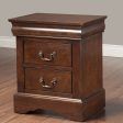 Solid Wood Cappuccino 2 Drawer Nightstand Online Hot Sale