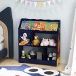 Kids Toy Storage Organizer with Book Shelf and Storage Cabinet-Navy Hot on Sale