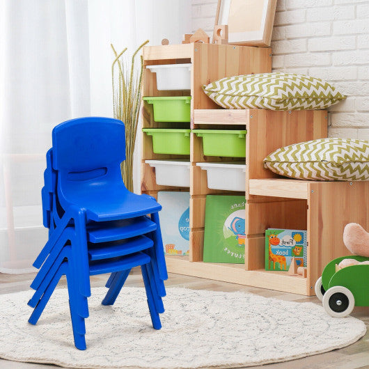 4-pack Kids Plastic Stackable Classroom Chairs-Blue Fashion