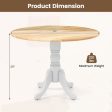 Wooden Dining Table with Round Tabletop and Curved Trestle Legs-Natural & White Hot on Sale