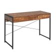 2-Drawer Home Office Desk with Steel Frame-Rustic Brown Online Sale