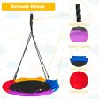 40 inch Saucer Tree Outdoor Round Platform Swing with Pillow and Handle-Multicolor Sale