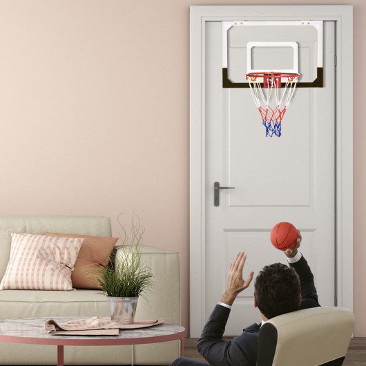 Over-The-Door Mini Basketball Hoop Includes Basketball and 2 Nets For Cheap