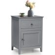 2-Tier Accent Table with Spacious Tabletop-Gray For Discount