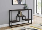 48  Brown and Black Frame Console Table With Shelves Discount