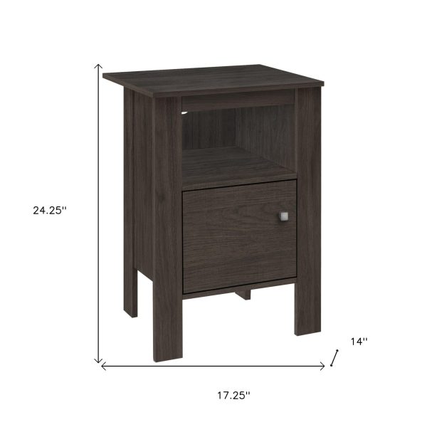 24  Brown Nightstand with Cabinet Storage For Discount