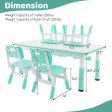 Kids Table and Chairs Set for 4 with Graffiti Desktop-Green Online