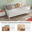 Full Size Metal Daybed Frame with Guardrails-White Sale