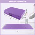 4-Panel PU Leather Folding Exercise Mat with Carrying Handles-Purple For Discount