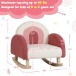 Kids Rocking Chair Children Velvet Upholstered Sofa with Solid Wood Legs-Red on Sale