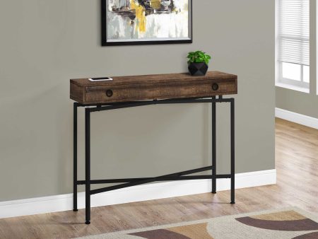 43  Brown And Black Cross Leg Console Table Hot on Sale