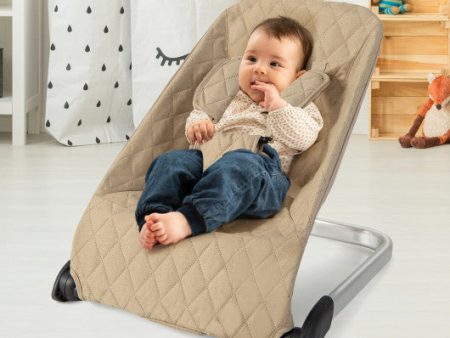 Baby Bouncer Seat with Aluminum and Metal Frame-Beige Online Hot Sale