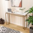 Modern Entryway Table with Gold Heavy-duty Metal Frame and Anti-toppling Kit for Living Room For Discount