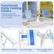 2 Pieces Folding Beach Chair Camping Lawn Webbing Chair-Blue Fashion