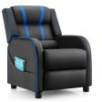 Kids Recliner Chair with Side Pockets and Footrest-Blue Discount