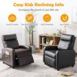 Ergonomic PU Leather Kids Recliner Lounge Sofa for 3-12 Age Group-Black Discount