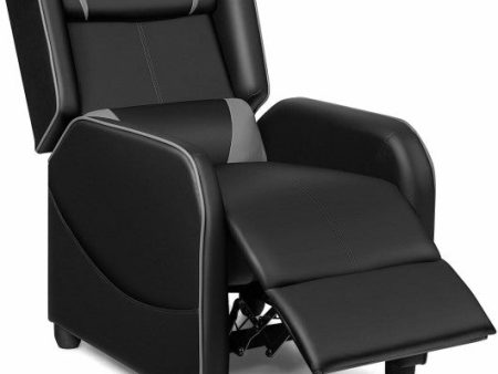 Home Massage Gaming Recliner Chair-Gray Cheap