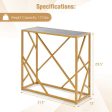 31.5 Inch Golden Heavy-duty Metal Frame Entryway Table with Foot Pads-Black Fashion